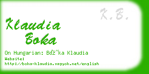 klaudia boka business card